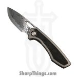 Gecko Customz KW - GCSIKBPDama - Sikorae V2 - Folding Knife - Futuron Forge Damacore Drop Point - Titanium Black Pearl Inlay - Black Silver
