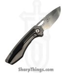 Gecko Customz KW - GCSIKBPDama - Sikorae V2 - Folding Knife - Futuron Forge Damacore Drop Point - Titanium Black Pearl Inlay - Black Silver - Image 2
