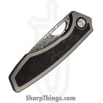 Gecko Customz KW - GCSIKBPDama - Sikorae V2 - Folding Knife - Futuron Forge Damacore Drop Point - Titanium Black Pearl Inlay - Black Silver - Image 4