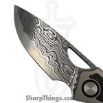 Gecko Customz KW - GCSIKBPDama - Sikorae V2 - Folding Knife - Futuron Forge Damacore Drop Point - Titanium Black Pearl Inlay - Black Silver - Image 6