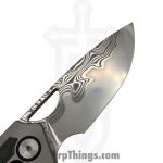 Gecko Customz KW - GCSIKBPDama - Sikorae V2 - Folding Knife - Futuron Forge Damacore Drop Point - Titanium Black Pearl Inlay - Black Silver - Image 5