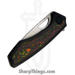 Gecko Customz KW - GCSIKFlo - Sikorae V2 - Folding Knife - CPM MagnaCut Satin Drop Point - Titanium Flo Party Inlay - Black Multi - Image 4