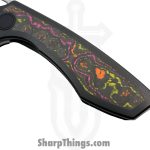 Gecko Customz KW - GCSIKFlo - Sikorae V2 - Folding Knife - CPM MagnaCut Satin Drop Point - Titanium Flo Party Inlay - Black Multi - Image 5