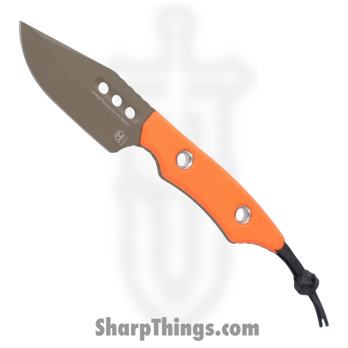H065-18A-OG-G10_1-1.jpg Heretic Knives - H065-18A-OG-G10 - Kobold - Fixed Blade Knife - CPM MagnaCut OD Green Clip Point - G10 - Orange - Image 1