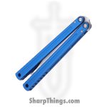 Squid Industries - KRGL-BW-MTBL - Krake Raken V3 Glide Edition - Balisong - AEB-L Satin Bowie - 7075 T6511 Aluminum - Blue - Image 5