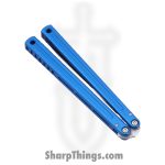 Squid Industries - KRGL-WH-MTBL - Krake Raken V3 Glide Edition - Balisong - AEB-L Satin Weehawk - 7075 T6511 Aluminum - Blue - Image 3