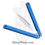 Squid Industries - KRGL-WH-MTBL - Krake Raken V3 Glide Edition - Balisong - AEB-L Satin Weehawk - 7075 T6511 Aluminum - Blue - Image 5