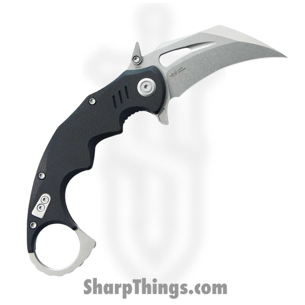 KUB262A_1.jpg Kubey - KUB262A - Mini Wrath - Folding Knife - 14C28N Blasted Claw - G10 - Black - Image 1