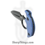 Kubey - KUB403C - Cavy - Fixed Blade Knife - 14C28N Blackwash Spear Point - Micarta - Blue - Image 3