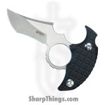 Kubey - KUB404A - Stheno - Fixed Blade Knife - 14C28N Stonewash Dagger - G10 - Black