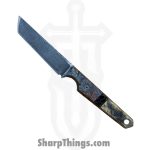 Lex Rex - LEXBS26001 - Midsized Deathstick - Fixed Blade Knife - AEB-L Stonewash Tanto - Dyed Ash Burl Truestone Buckeye Burl - Black Brown