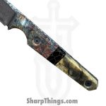 Lex Rex - LEXBS26001 - Midsized Deathstick - Fixed Blade Knife - AEB-L Stonewash Tanto - Dyed Ash Burl Truestone Buckeye Burl - Black Brown - Image 10