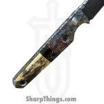 Lex Rex - LEXBS26001 - Midsized Deathstick - Fixed Blade Knife - AEB-L Stonewash Tanto - Dyed Ash Burl Truestone Buckeye Burl - Black Brown - Image 11