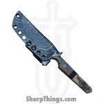 Lex Rex - LEXBS26001 - Midsized Deathstick - Fixed Blade Knife - AEB-L Stonewash Tanto - Dyed Ash Burl Truestone Buckeye Burl - Black Brown - Image 5