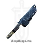 Lex Rex - LEXBS26001 - Midsized Deathstick - Fixed Blade Knife - AEB-L Stonewash Tanto - Dyed Ash Burl Truestone Buckeye Burl - Black Brown - Image 6