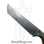 Lex Rex - LEXBS26001 - Midsized Deathstick - Fixed Blade Knife - AEB-L Stonewash Tanto - Dyed Ash Burl Truestone Buckeye Burl - Black Brown - Image 8