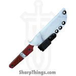 Lex Rex - LEXBS26002 - Midsized Deathstick - Fixed Blade Knife - AEB-L Gun Blue Paint Splatter Tanto - Dyed Ash Burl Truestone - Pink White - Image 12