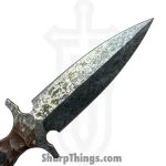 Lex Rex - LEXBS26003 - Blood Oath - Fixed Blade Knife - 80crv2 Mustard Patina Dagger - Canvas Micarta - Brown - Image 3