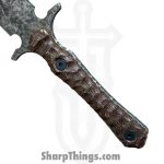 Lex Rex - LEXBS26003 - Blood Oath - Fixed Blade Knife - 80crv2 Mustard Patina Dagger - Canvas Micarta - Brown - Image 5