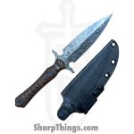 Lex Rex - LEXBS26003 - Blood Oath - Fixed Blade Knife - 80crv2 Mustard Patina Dagger - Canvas Micarta - Brown - Image 8