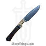 Lex Rex - LEXBS26005 - Midsized Goblin - Fixed Blade Knife - AEB-L Stonewash Modified Tanto - Curly Maple Truestone Toasted Curly Cottonwood - Brown Black - Image 2