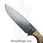 Lex Rex - LEXBS26005 - Midsized Goblin - Fixed Blade Knife - AEB-L Stonewash Modified Tanto - Curly Maple Truestone Toasted Curly Cottonwood - Brown Black - Image 4