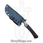 Lex Rex - LEXBS26005 - Midsized Goblin - Fixed Blade Knife - AEB-L Stonewash Modified Tanto - Curly Maple Truestone Toasted Curly Cottonwood - Brown Black - Image 9