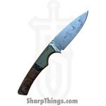 Lex Rex - LEXBS26007 - Cowboy - Fixed Blade Knife - W2 Steel Stonewash Drop Point - G10 Truestone Curly Quilted Maple - OD Green Black Brown - Image 2