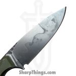 Lex Rex - LEXBS26007 - Cowboy - Fixed Blade Knife - W2 Steel Stonewash Drop Point - G10 Truestone Curly Quilted Maple - OD Green Black Brown - Image 3
