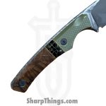 Lex Rex - LEXBS26007 - Cowboy - Fixed Blade Knife - W2 Steel Stonewash Drop Point - G10 Truestone Curly Quilted Maple - OD Green Black Brown - Image 6