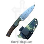 Lex Rex - LEXBS26007 - Cowboy - Fixed Blade Knife - W2 Steel Stonewash Drop Point - G10 Truestone Curly Quilted Maple - OD Green Black Brown - Image 8