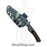 Lex Rex - LEXBS26007 - Cowboy - Fixed Blade Knife - W2 Steel Stonewash Drop Point - G10 Truestone Curly Quilted Maple - OD Green Black Brown - Image 9