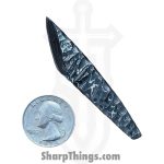 Lex Rex - LEXBS26008-1 - Keychain Scraps - Fixed Blade Knife - Damascus Kiridashi - Skeletonized - White