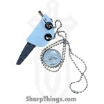 Lex Rex - LEXBS26008-1 - Keychain Scraps - Fixed Blade Knife - Damascus Kiridashi - Skeletonized - White - Image 8