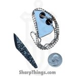 Lex Rex - LEXBS26008-1 - Keychain Scraps - Fixed Blade Knife - Damascus Kiridashi - Skeletonized - White - Image 5