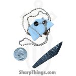 Lex Rex - LEXBS26008-1 - Keychain Scraps - Fixed Blade Knife - Damascus Kiridashi - Skeletonized - White - Image 6
