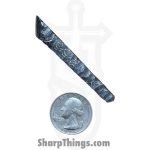 Lex Rex - LEXBS26008-2 - Keychain Scraps - Fixed Blade Knife - Damascus Kiridashi - Skeletonized - Brown