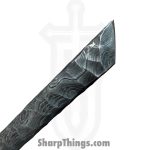 Lex Rex - LEXBS26008-2 - Keychain Scraps - Fixed Blade Knife - Damascus Kiridashi - Skeletonized - Brown - Image 3