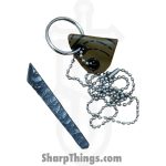 Lex Rex - LEXBS26008-2 - Keychain Scraps - Fixed Blade Knife - Damascus Kiridashi - Skeletonized - Brown - Image 5