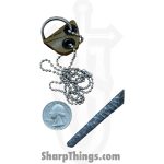 Lex Rex - LEXBS26008-2 - Keychain Scraps - Fixed Blade Knife - Damascus Kiridashi - Skeletonized - Brown - Image 7