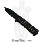 Medford Knife and Tool - MK140SPD-30PV-TPCP-BN - TFF-4 - Folding Knife - S35VN Coated Drop Point - "Gatorbelly" Inlay Titanium - Black