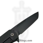 Medford Knife and Tool - MK140SPT-30PV-TPCP-BN - TFF-4 - Folding Knife - S35VN Coated Tanto - "Gatorbelly Inlay" Titanium - Black - Image 5