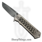 Medford Knife and Tool - MK140STT-01TM-TSCS-BN - TFF-4 - Folding Knife - S35VN Tumbled Tanto - BB "Predator" Inlay Titanium - Grey