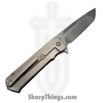 Medford Knife and Tool - MK140STT-01TM-TSCS-BN - TFF-4 - Folding Knife - S35VN Tumbled Tanto - BB "Predator" Inlay Titanium - Grey - Image 2