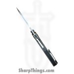 Null Knives - NULLBS2602 - Vandal - Folding Knife - Vanax SuperClean Stonewash Tanto - Micarta - Black - Image 3