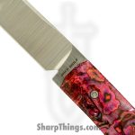 Jack Wolf Knives - PIONE-FX-01-RED-ABALONE - Pioneer FIXedc - Fixed Blade Knife - CPM S90V Satin Drop Point - Abalone - Red - Image 2