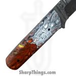 Red Monkey CK - RMCKBS2604 - River Monkey - Fixed Blade Knife - Damascus Wharncliffe - Epoxy - Multi - Image 6