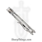 Spartan Blades - SF10SW - Spartan Harsey - Folding Knife - CPM Magnacut Stonewash Drop Point - 6AL4V Titanium - Silver - Image 5