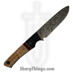 Lex Rex - SQ5755537 - Crusader - Fixed Blade Knife - 80crv2 Acid Wash Drop Point - Burl Wood - Multi - Image 2