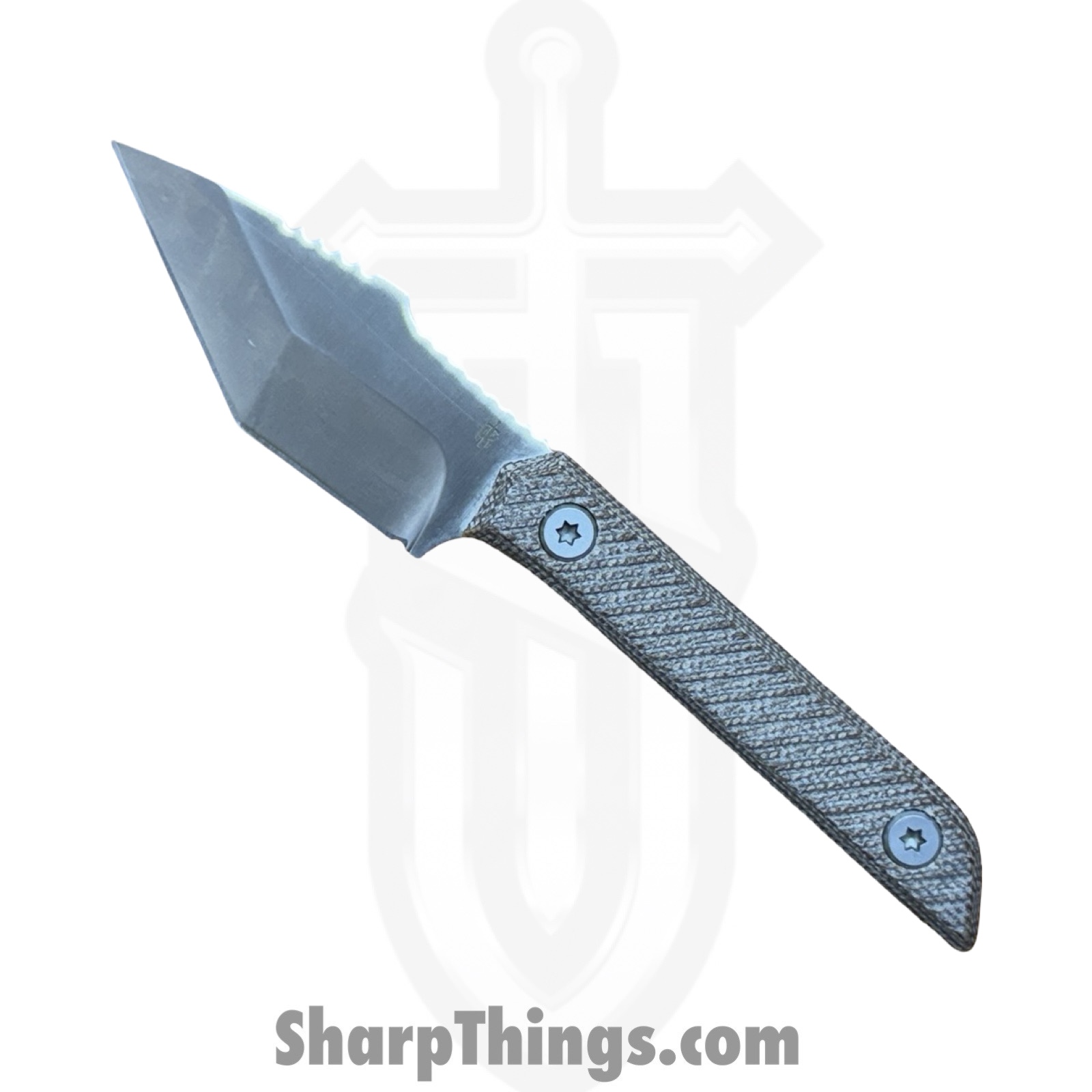 TACKBS2602_1-1.jpg TacKnives - TACKBS2602 - Mini Marlin - Fixed Blade Knife - 14C28N Coated Modified Tanto - Micarta - Brown - Image 1